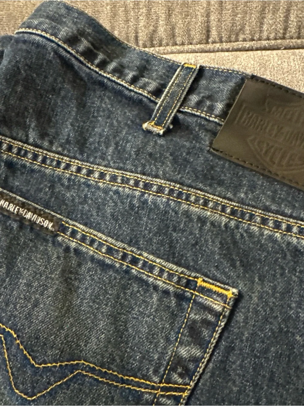 HARLEY DAVIDSON DARK DENIM JEANS 46X30 EUC